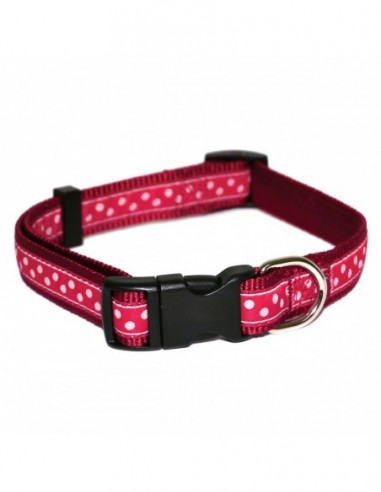 Rosewood Collar rojo puntos blancos...